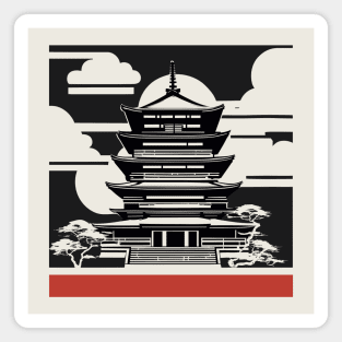 Japanese temple, minimalistic modern design Magnet